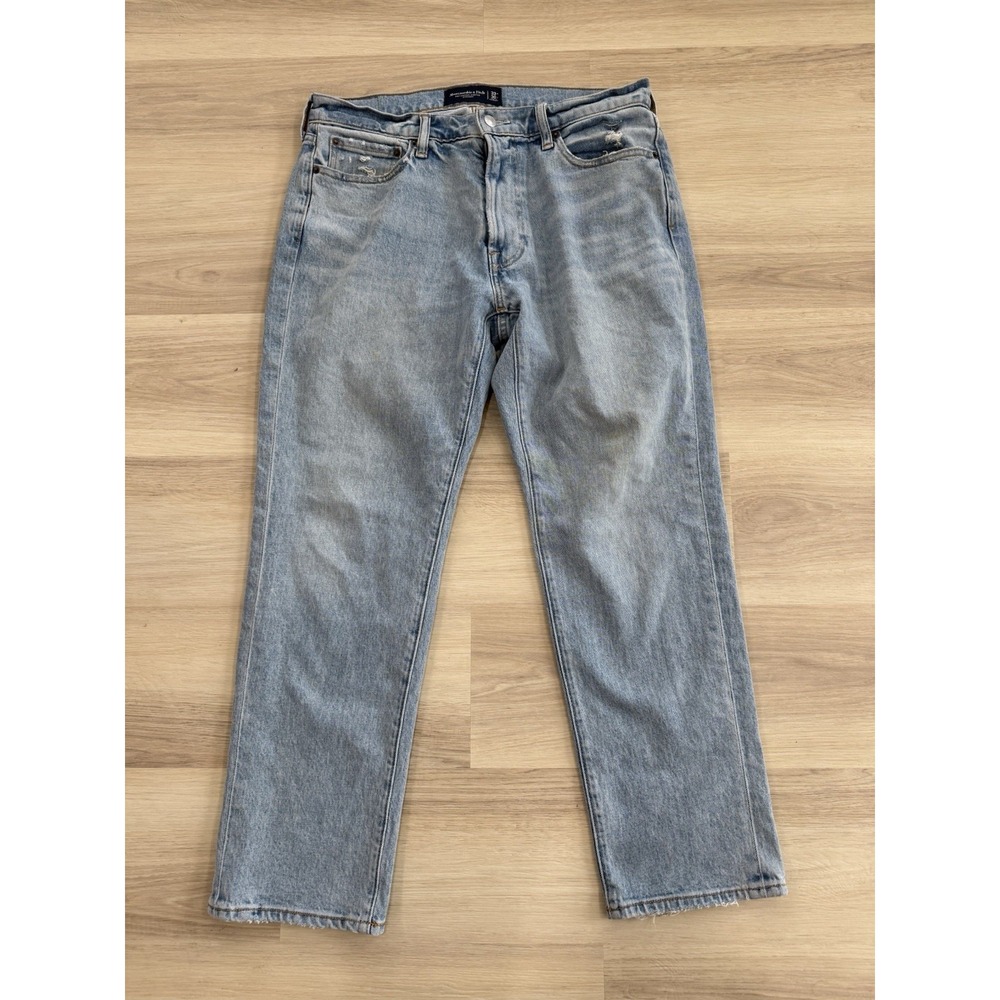 Abercrombie & Fitch A&F Vintage Stretch Straight Jeans Mens 33x30 Light Wash